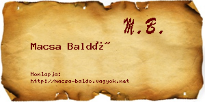 Macsa Baldó névjegykártya